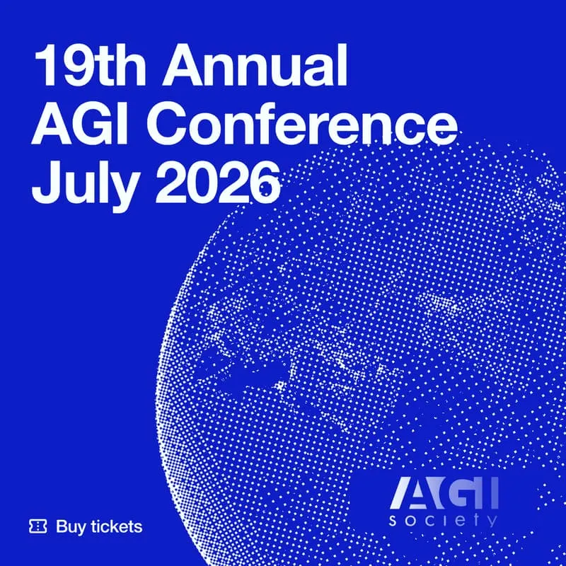 AGI Society promo for the 19th Annual AGI Conference, July 2026